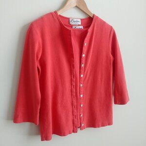 Vintage twin set made in Vancouver Canada two piece cardigan and shell tank S